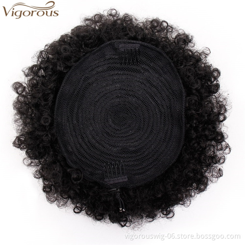 Vigorous Synthetic Afro Curly Hair Bun Women Drawstring Chignon Bun Easy Updos for Black Hair Short Ponytail Hair Piece